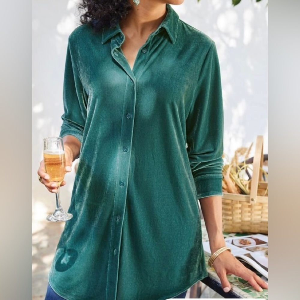 Soft Surroundings Velvet Boyfriend Tunic Size S